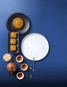 中秋节月饼吃喝静命.图片