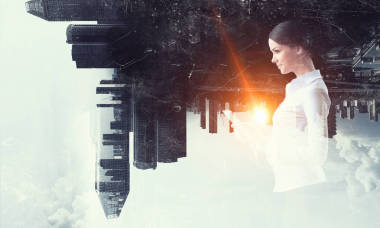 女商人和現(xiàn)代城市的背景?；旌厦襟w