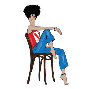 素描风格的时尚女性