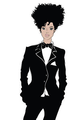 素描风格的时尚女性