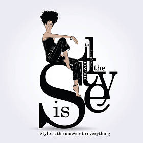 与素描风格的时尚女人时尚报价