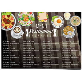 菜单早餐食品的餐厅,模板设计手绘图形