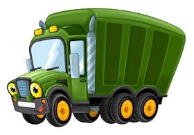 卡通快乐军用卡车与蓄水池图片