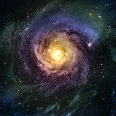 令人难以置信的美丽的螺旋星系，在宇宙深处的某个地方