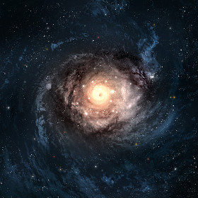 令人难以置信的美丽的螺旋星系，在宇宙深处的某个地方