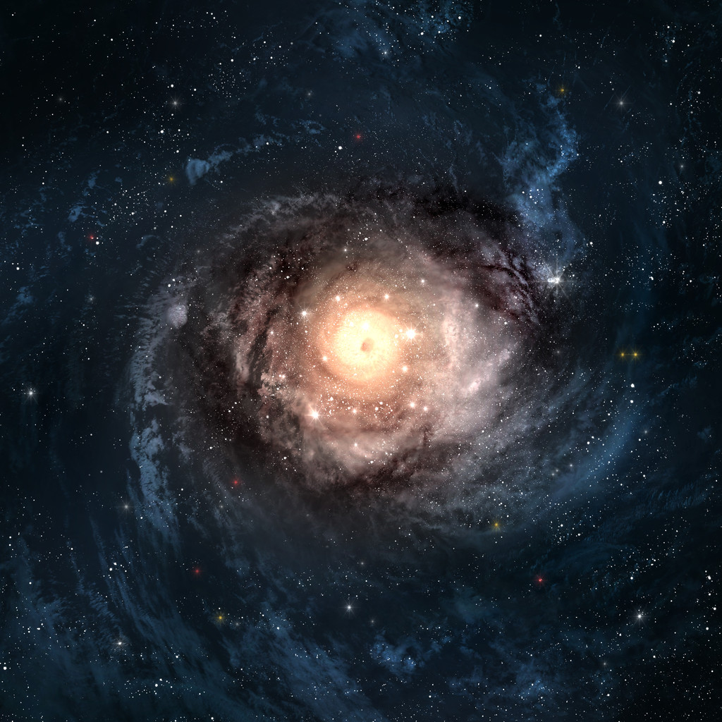 令人难以置信的美丽的螺旋星系，在宇宙深处的某个地方