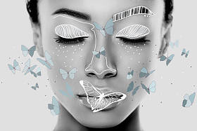 非洲女孩与蝴蝶 