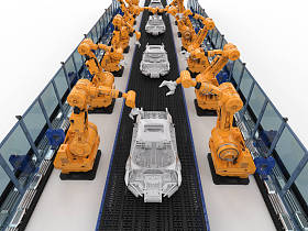 汽车工厂机器人组装线图片