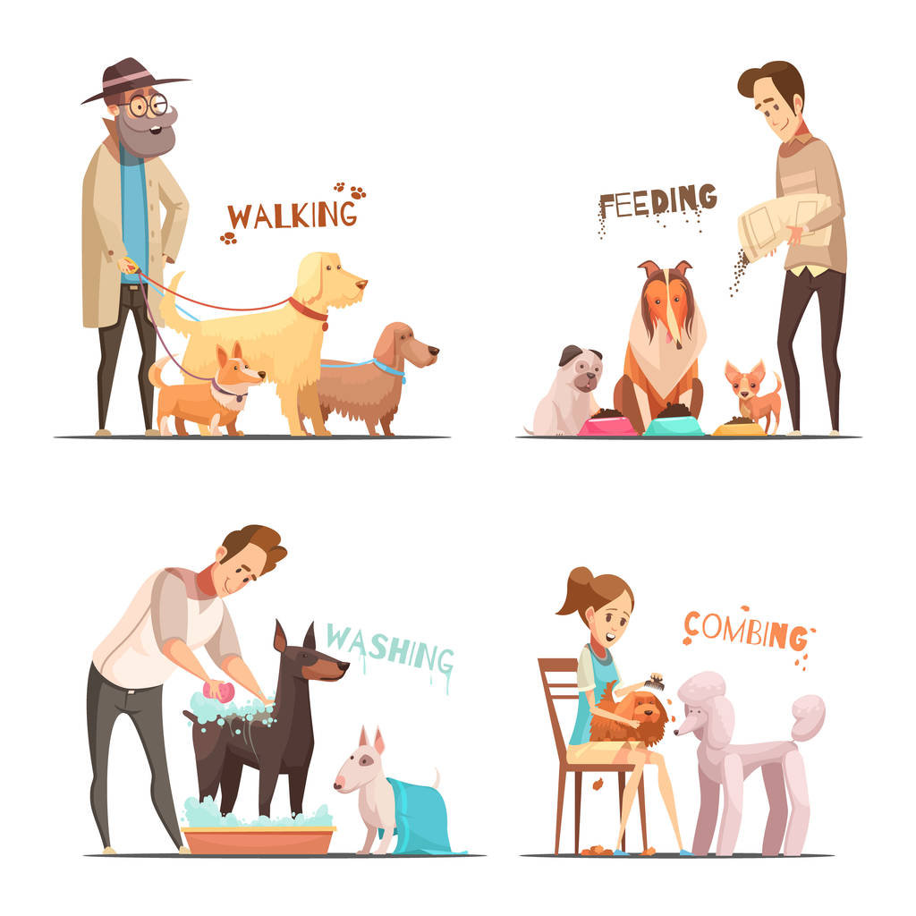 狗的概念图标集