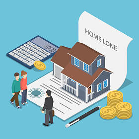 等距夫妇跟房地产经纪人.图片