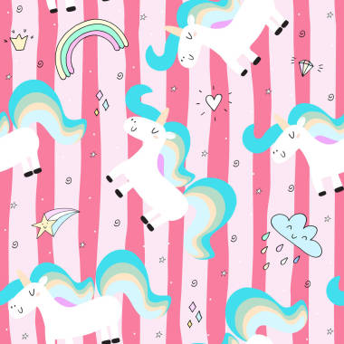 在粉紅色的背景上的可愛獨(dú)角獸。矢量模式