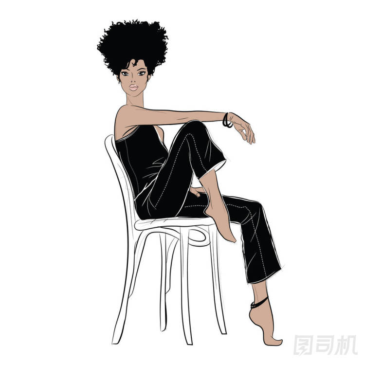 素描風(fēng)格的時(shí)尚女性
