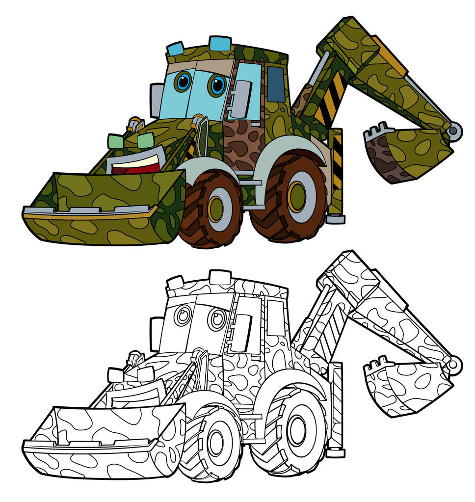 卡通搞笑军事挖掘机