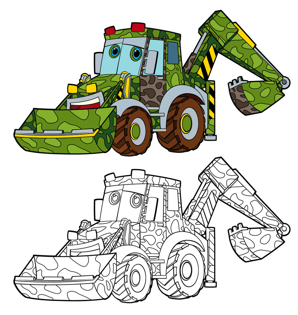 卡通搞笑军事挖掘机照片 卡通搞笑军事挖掘机照片