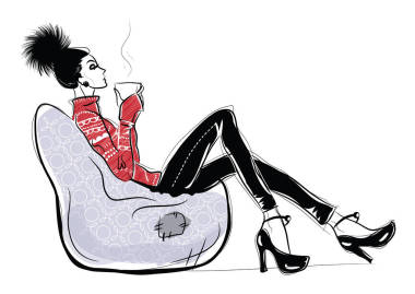 年輕漂亮的女人喝咖啡.圖片