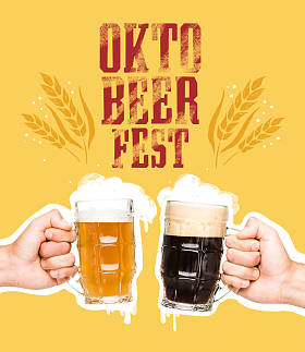 人们举杯同啤酒