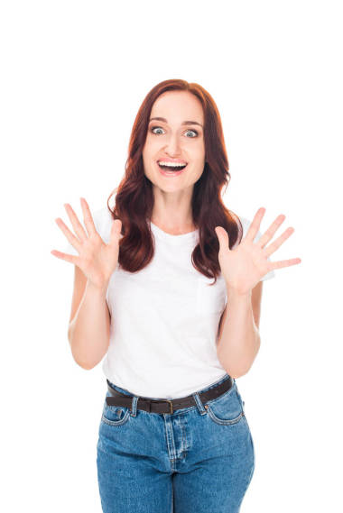 興奮的漂亮女孩圖片