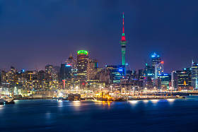 奥克兰市夜景照片