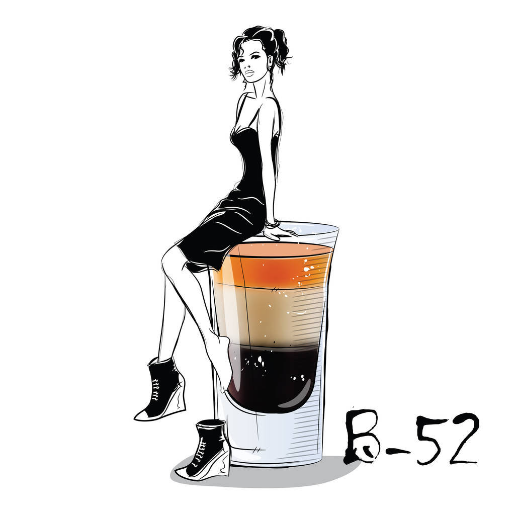 鸡尾酒的手绘插图.照片