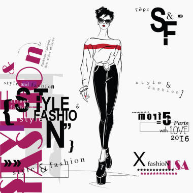 素描風(fēng)格的時(shí)尚女性.照片