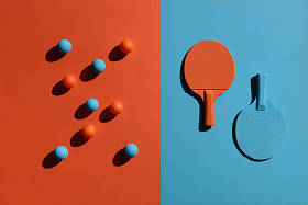 坪乒乓球球拍和球图片