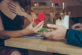 男子向女友求婚图片