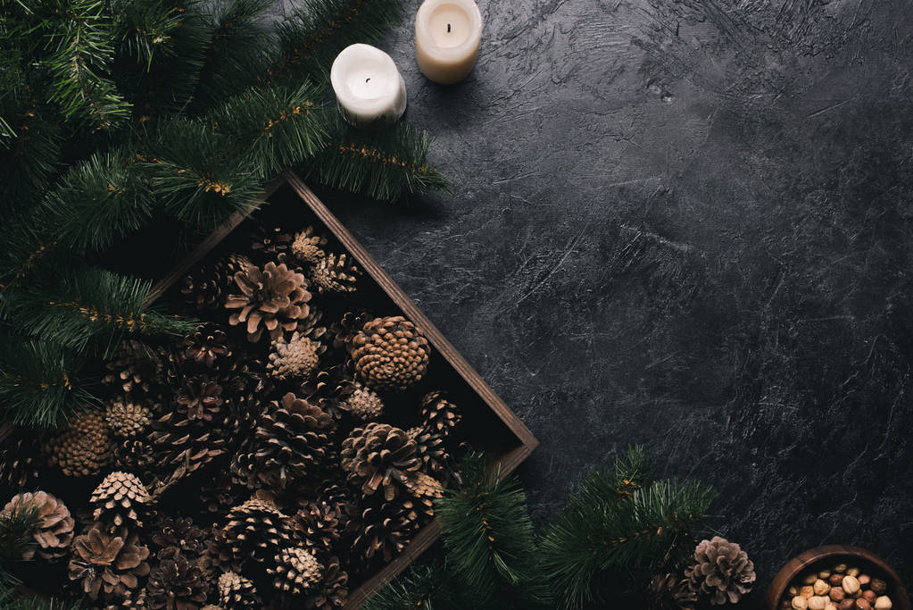 松果和蜡烛图片