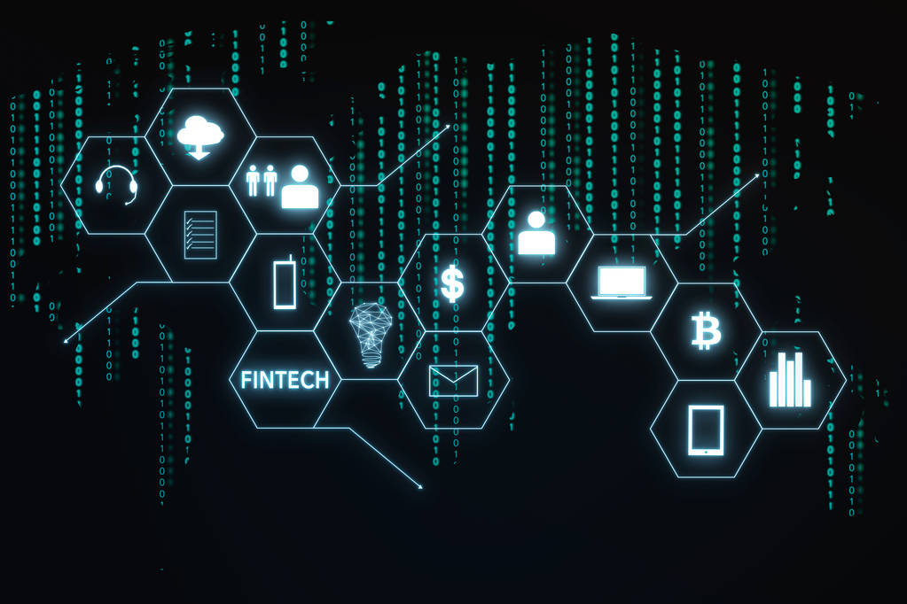 Fintech 图标和物联网 Fintech 图标和物联网