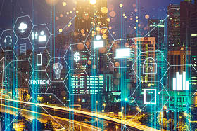 Fintech 图标和物联网