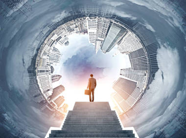 鱼眼市容全景，在上面的人图片