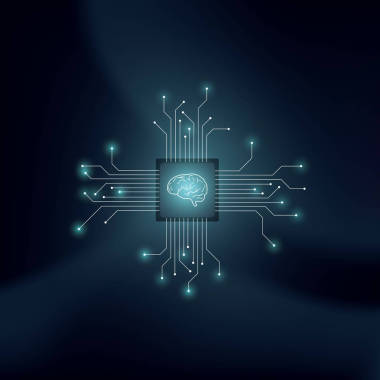 人工智能或 Ai 矢量概念與人類大腦的技術(shù)背景。機器學(xué)習(xí)、 神經(jīng)網(wǎng)絡(luò)、 編程、 未來科技概念的象