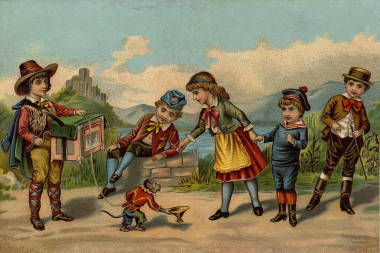 孩子們的游戲。孩子們聽音樂