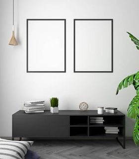 在内部，样机海报的现代设计 3d 图