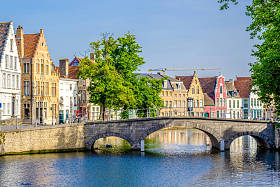 布鲁日的景观，如水运河