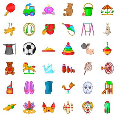幼兒園的圖標(biāo)集，卡通風(fēng)