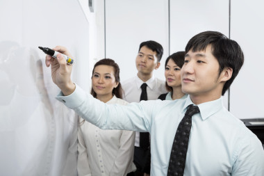 寫(xiě)在白板上的中國(guó)業(yè)務(wù)人圖片
