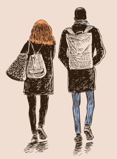 年轻市民去散步图片