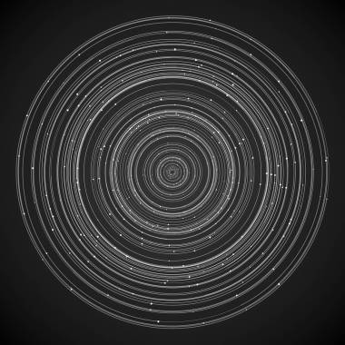 白色的魔法戒指与深色背景上的小珠子。3d 渲染