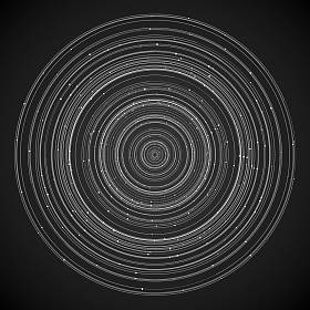 白色的魔法戒指与深色背景上的小珠子。3d 渲染
