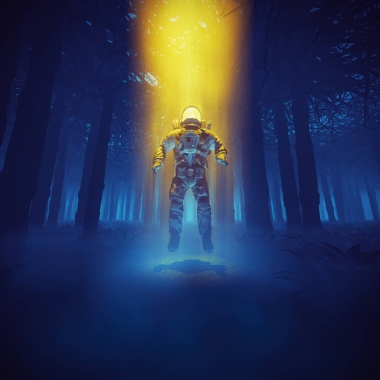 森林宇航员概念
