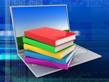 背景下筆記本電腦的插圖