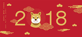 快乐新的一年，狗 2018 年，农历新年问候，th 年
