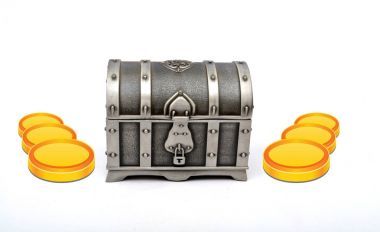 挣金钱观与硬币和秘密宝盒