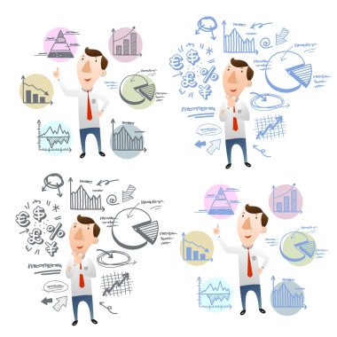 商人與手涂鴉圖表