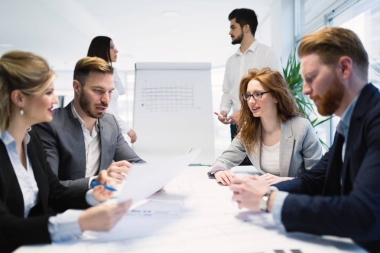 商務會議和團隊合作精神 