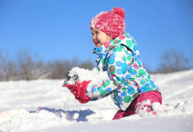 孩子在冬天的時候