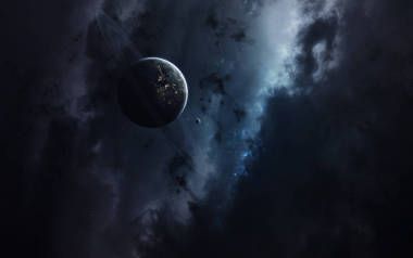 科幻空間壁紙, 令人難以置信的美麗的行星, 星系, 黑暗和冷美的無盡的宇宙。由 Nasa 提供的這幅圖像的元素