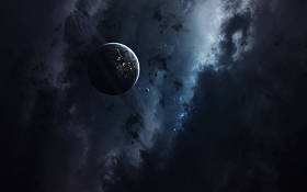 科幻空间壁纸, 令人难以置信的美丽的行星, 星系, 黑暗和冷美的无尽的宇宙。由 Nasa 提供的这幅图像的元素