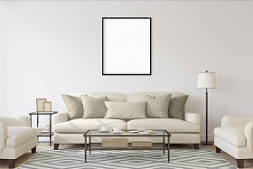 美白隔离与黑色框架样机的海报