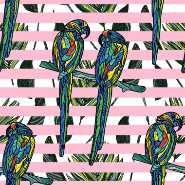 無縫模式與鸚鵡.圖片